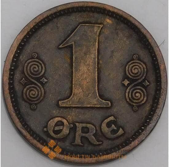 Дания монета 1 эре 1915 КМ812.1 XF арт. 5544