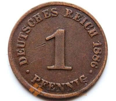 Монета Германия 1 пфенниг 1886 J КМ1 VF арт. 5589