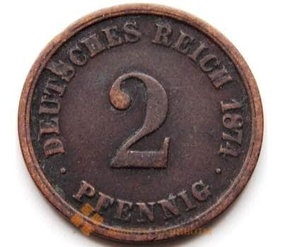 Монета Германия 2 пфеннига 1874 А КМ2 VF арт. 5595