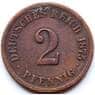 Германия 2 пфеннига 1875 G КМ2 VF арт. 5597