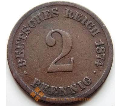 Монета Германия 2 пфеннига 1874 E КМ2 VF арт. 5598