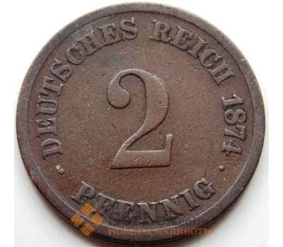 Монета Германия 2 пфеннига 1874 E КМ2 VF арт. 5598