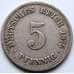 Монета Германия 5 пфеннигов 1875 A КМ3 VF арт. 5602
