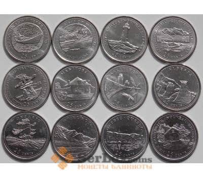 Монета Канада набор монет 25 центов* 12 шт 1992 UNC Территории Канады арт. 4459