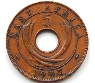 Монета Британская Восточная Африка 5 центов 1937 КМ23 XF арт. 5625