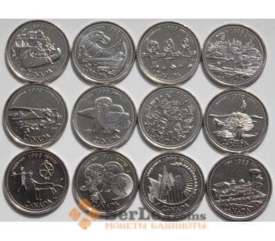 Монета Канада набор монет 25 центов*12 шт 1999 UNC Месяца года арт. С04461