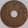 Британская Восточная Африка 5 центов 1942 КМ25.2 XF арт. 5655