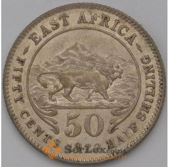 Британская Восточная Африка 50 центов 1922 КМ20 VF Серебро арт. 5662
