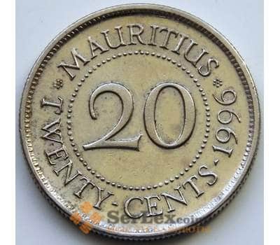 Монета Маврикий 20 центов 1996 КМ53 XF арт. 5710