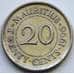 Монета Маврикий 20 центов 1996 КМ53 XF арт. 5710