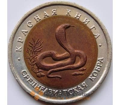 Монета Россия 10 рублей 1992  Красная книга Среднеазиатская Кобра AU арт. 4185