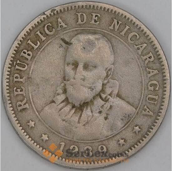 Никарагуа 10 сентаво 1939 КМ17.1 F арт. 54128