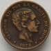 Монета Испания 10 сентимо 1878 КМ675 XF Альфонсо XII (J05.19) арт. 15200