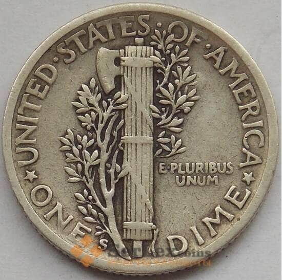 США дайм 10 центов 1941 S КМ140 VF арт. 12806