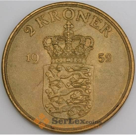 Дания монета 2 кроны 1952 КМ838 aUNC арт. 47162