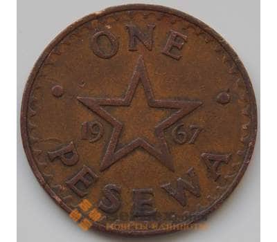 Монета Гана 1 песева 1967-1979 КМ13 VF арт. 8526