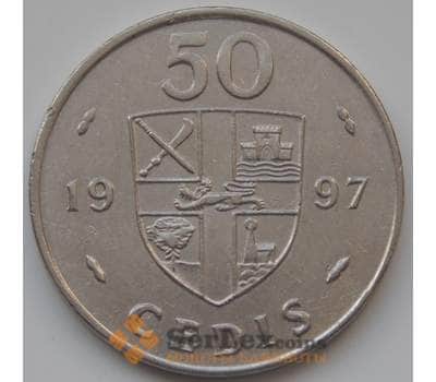 Монета Гана 50 седи 1995-1999 КМ31а VF арт. 8527