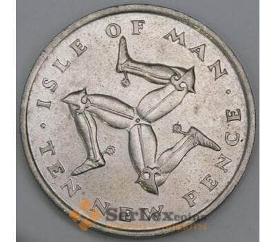 Монета Мэн остров 10 новых пенсов 1975 КМ23 XF арт. 38937