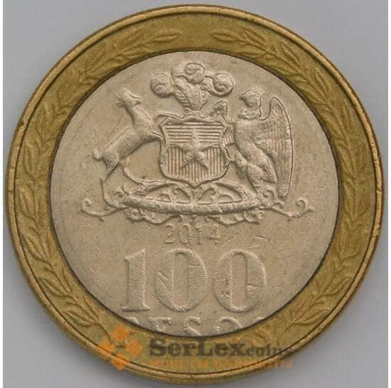Чили 100 песо 2014 КМ236 XF арт. 38981
