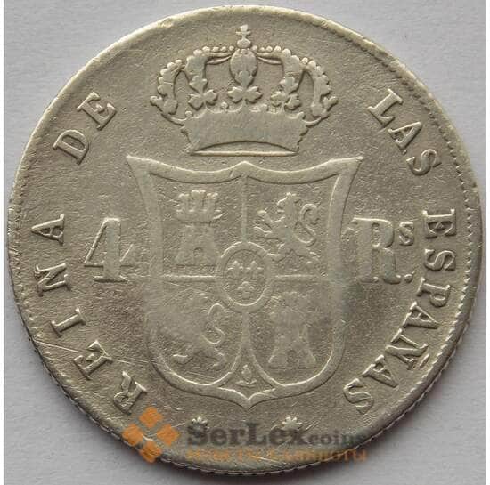 Испания 4 реала 1861 КМ599 VF Серебро Изабелла II (J05.19) арт. 15165