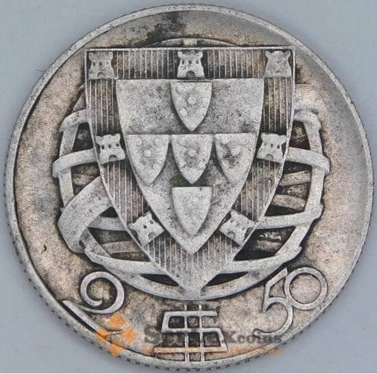 Португалия 2,5 эскудо 1944 КМ580 VF арт. 56838