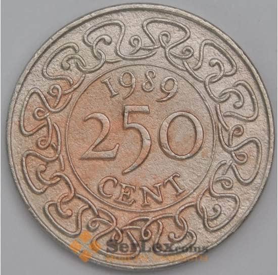 Суринам монета 250 центов 1989 КМ24 VF арт. 44508