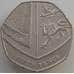 Монета Великобритания 50 пенсов 2015-2018 XF Герб - часть щита арт. 12363