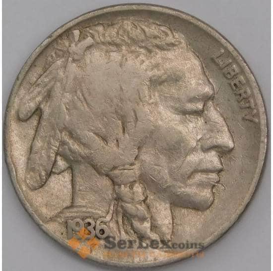 США монета 5 центов 1936 KM134 VF+ арт. 43911