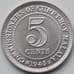 Монета Малайя 5 центов 1945 КМ3а UNC арт. 11442