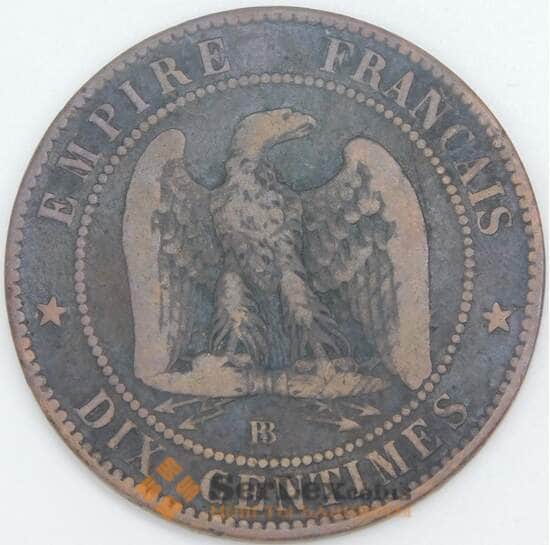 Франция 10 сантимов 1854 BB КМ771 F арт. 56976