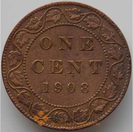 Канада 1 цент 1908 КМ8 VF арт. 11663