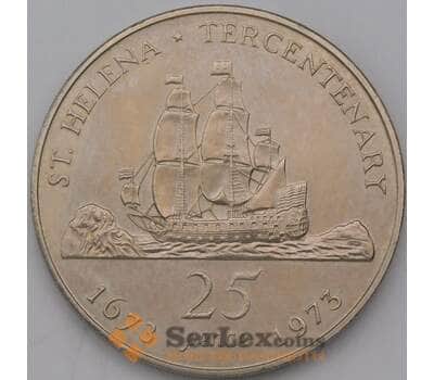 Монета Остров Святой Елены 25 пенсов 1973 КМ5 Корабль  арт. 36968