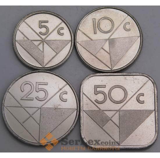 Аруба набор монет 5-10-25-50 центов 1993 BU  арт. 46169