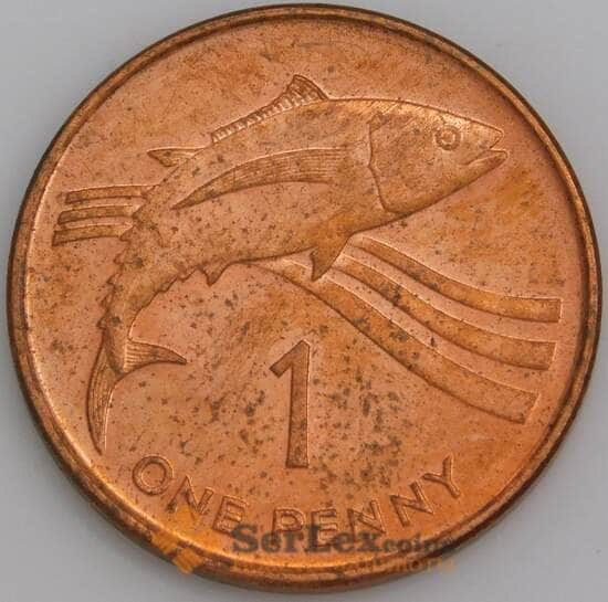 Острова Святой Елены и Вознесения монета 1 пенни 1997 КМ13а аUNC арт. 45297