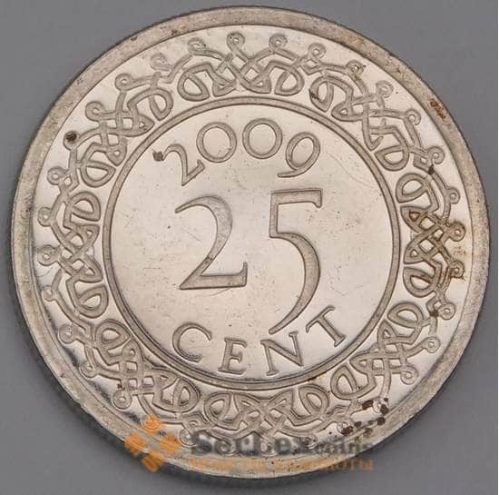 Суринам монета 25 центов 2009 КМ14а UNC арт. 41475