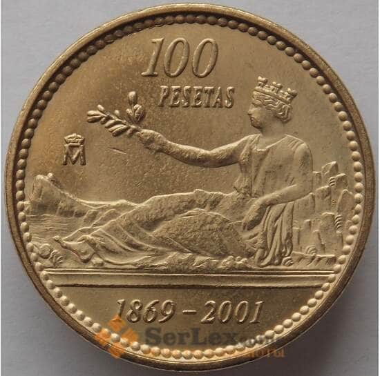 Испания 100 песет 2001 КМ1016 UNC 132 года песете (J05.19) арт. 17052