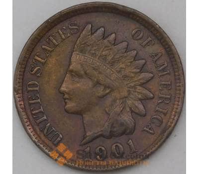 Монета США 1 цент 1901 КМ90а XF арт. 26142