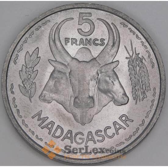Мадагаскар 5 франков 1953 КМ5 UNC арт. 53269