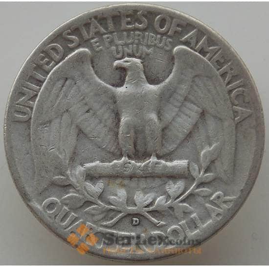 США 25 центов квотер 1953 D KM164 VF арт. 12499
