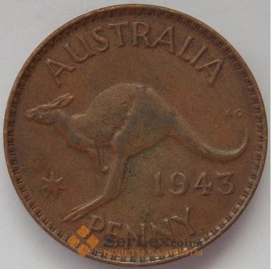 Австралия 1 пенни 1943 КМ36 XF Георг V (J05.19) арт. 17164
