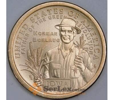 США 1 доллар 2026 UNC P №30 Айова - Норман Эрнест Борлоуг арт. 55872