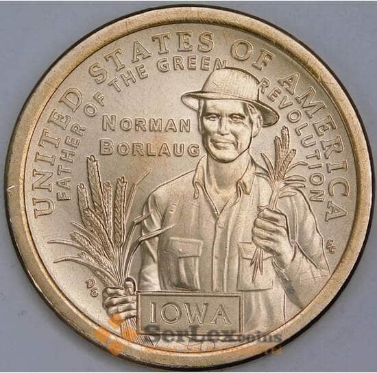 США 1 доллар 2026 UNC P №30 Айова - Норман Эрнест Борлоуг арт. 55872