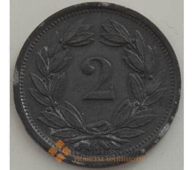 Монета Швейцария 2 раппен 1942 КМ4.2b VF арт. 13231