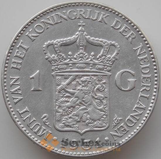 Нидерланды монета 1 гульден 1931 КМ161.1 XF арт. 12146