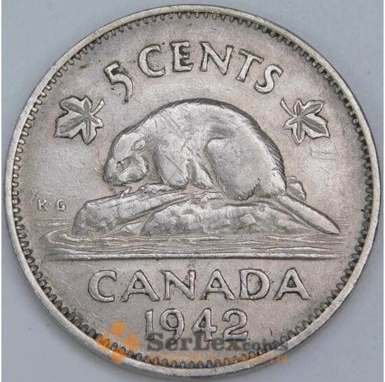 Канада 5 центов 1942 КМ33 VF арт. 12574