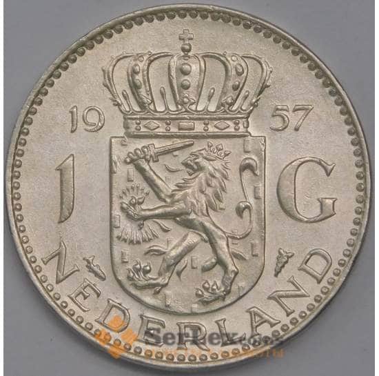 Нидерланды 1 гульден 1957 КМ184 AU  арт. 40325