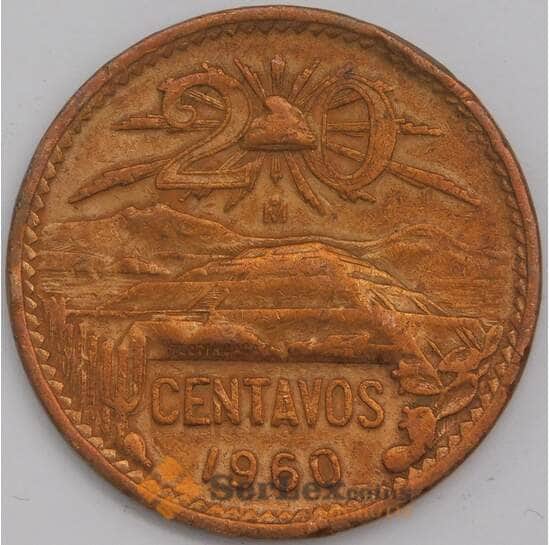 Мексика монета 20 сентаво 1960 КМ440 XF арт. 41917