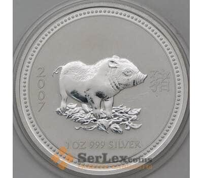 Монета Австралия 1 доллар 2007 Proof Год Свиньи, недочеты арт. 30365