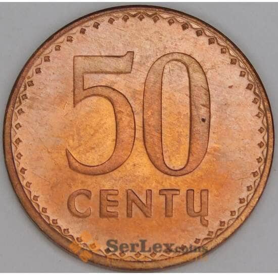 Литва 50 центов 1991 КМ80 UNC арт. 53344