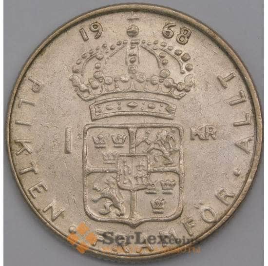 Швеция монета 1 крона 1968 КМ826 XF арт. 43766